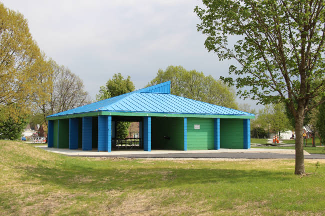 Alternative Southside View of Shelter at Dayton Bike Yard